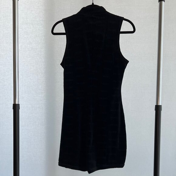 SKIMS I SOLD-OUT LOGO VELOUR ROMPER I ONYX - Picture 4 of 4